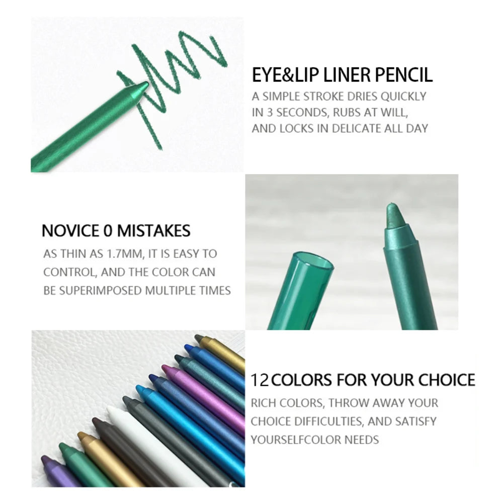 CHOOSE RASME Shimmer Eye Pencils – 12-Piece Set