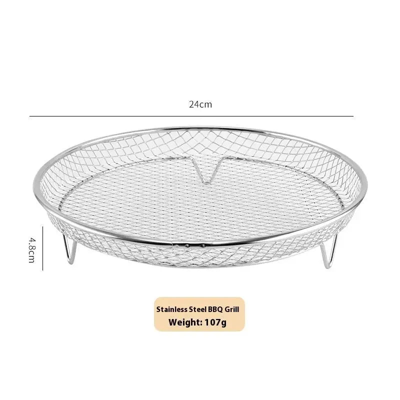 Round Stainless Steel Air Fryer Rack with Feet