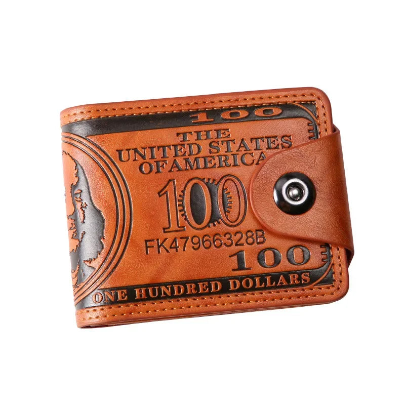 Men's Dollar-Print Card & Coin Wallet
