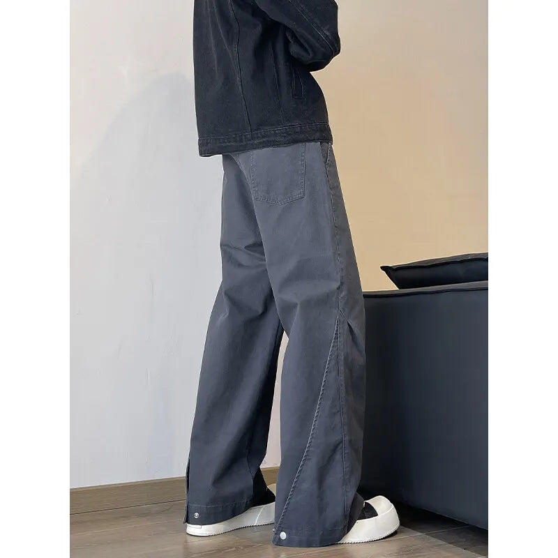 Men's Relaxed Wide-Leg Casual Cargo Pants