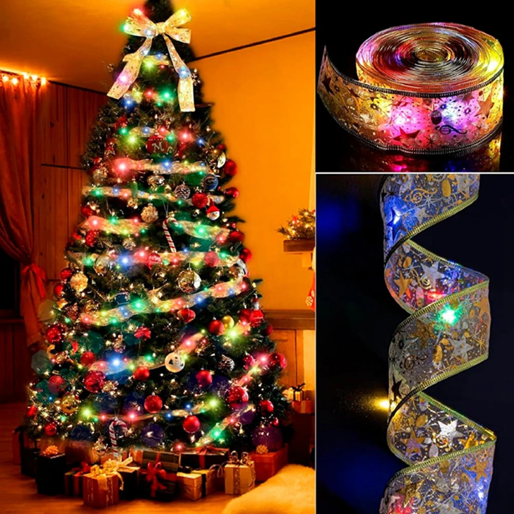 Christmas Ribbon Fairy Lights, 3 m or 5 m