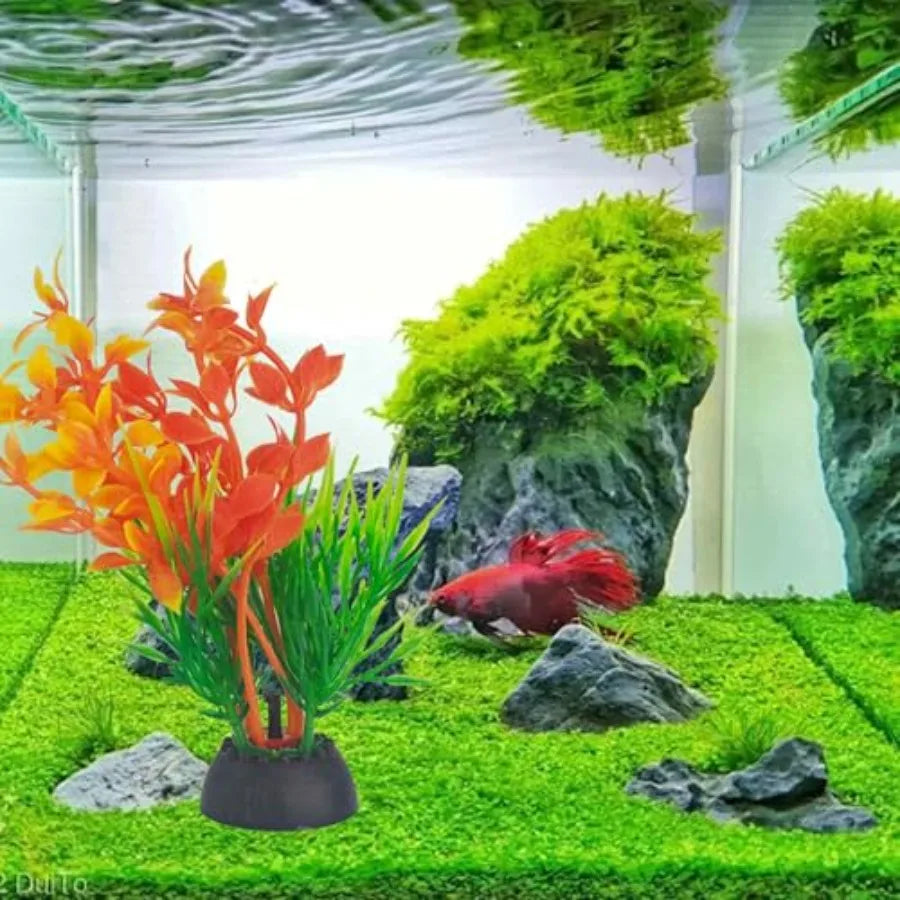 Artificial Aquarium Plants, 4" Tall, 4-Pack