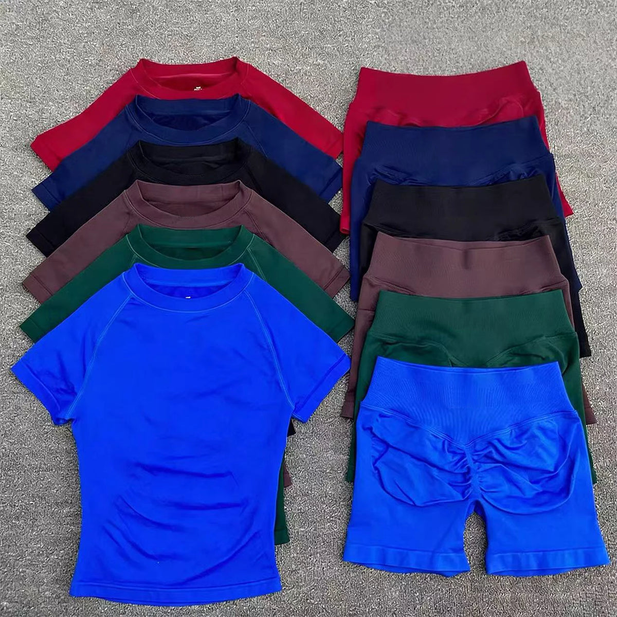 Women's Workout Crop Tops and Shorts — Top or Set Options