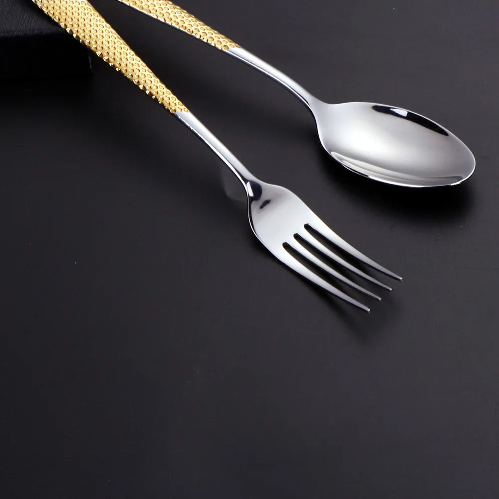 Hammered-Handle Stainless Steel Dinner Forks