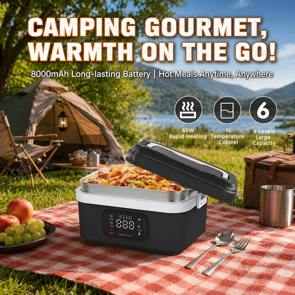 Cordless Rechargeable Heated Lunch Box – 1L, 60W