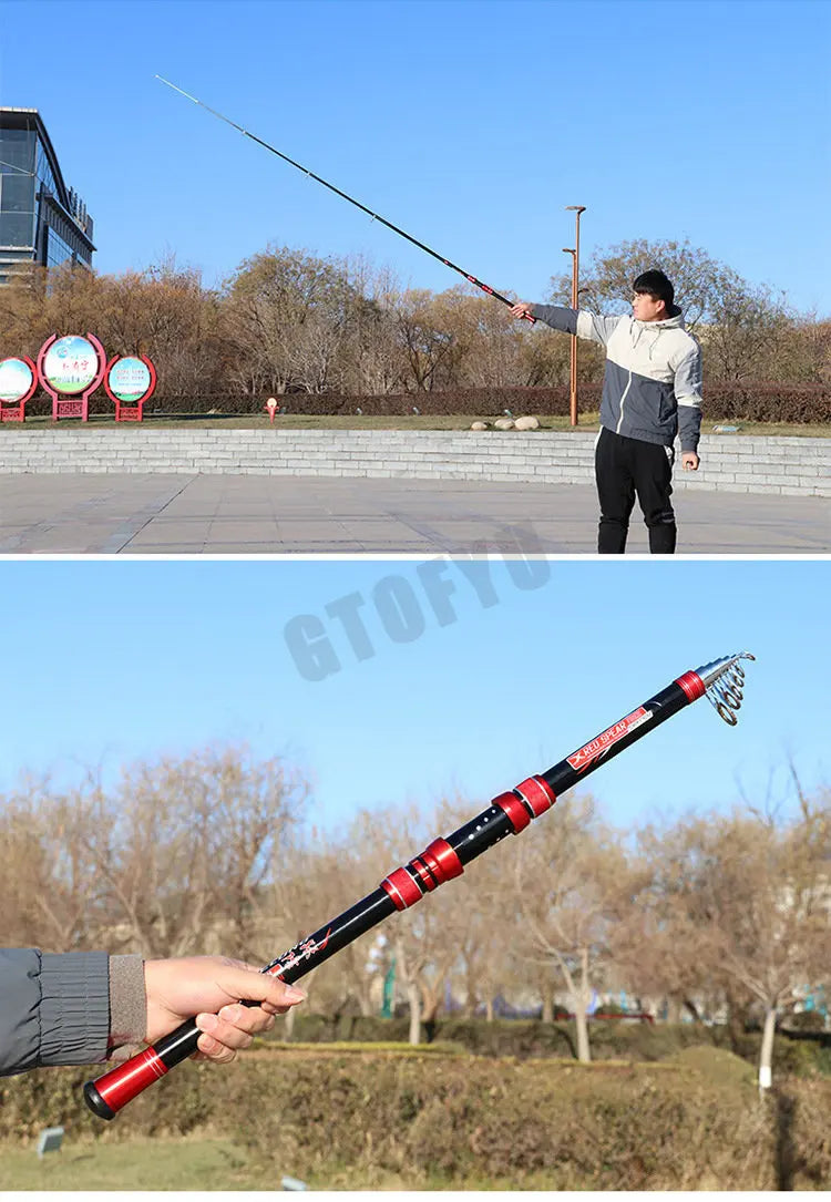 Telescopic Carbon Fishing Rod — 2.1–4.5 m