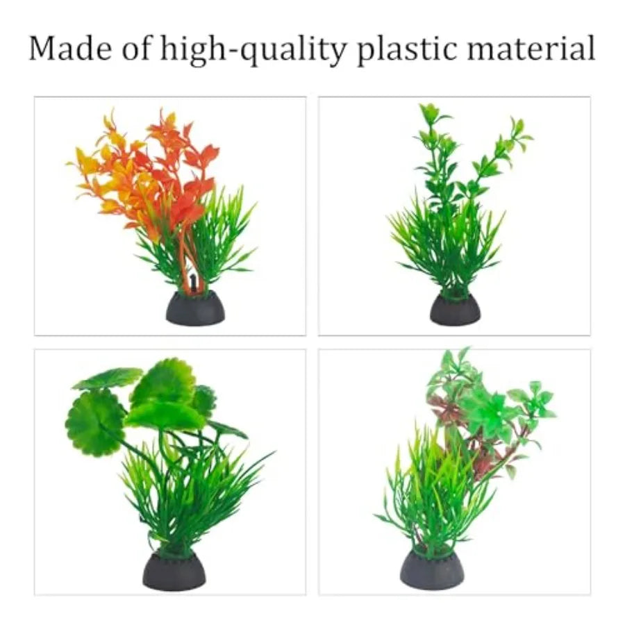 Artificial Aquarium Plants, 4" Tall, 4-Pack