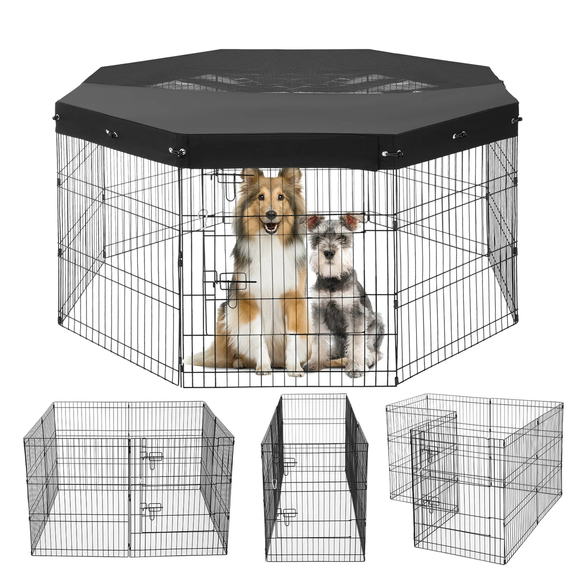 VEVOR Eight-Panel Dog Playpen with Fabric Cover