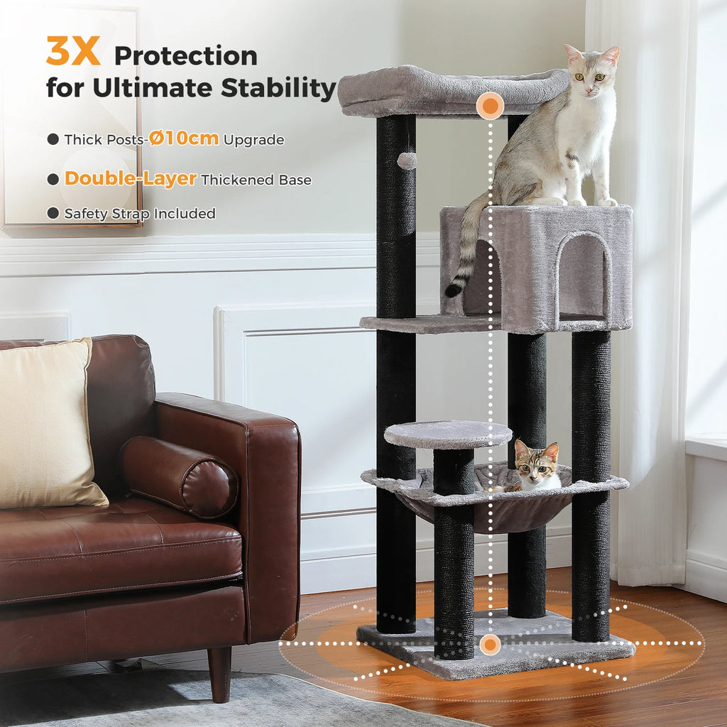 147cm Cat Tree with Large Condo & Hammock