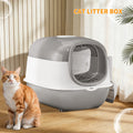 Switchable Open/Semi-Enclosed Cat Litter Box, Extra Large Jumbo Size for Multi-Cat Households, Splash-Proof and Anti-Tracking, Dual-Mode Over-the-Top Litter Pan, Low-Entry for Easy Cleaning, Suitable for Cats of Different Siz Whispering Desires Shoppe