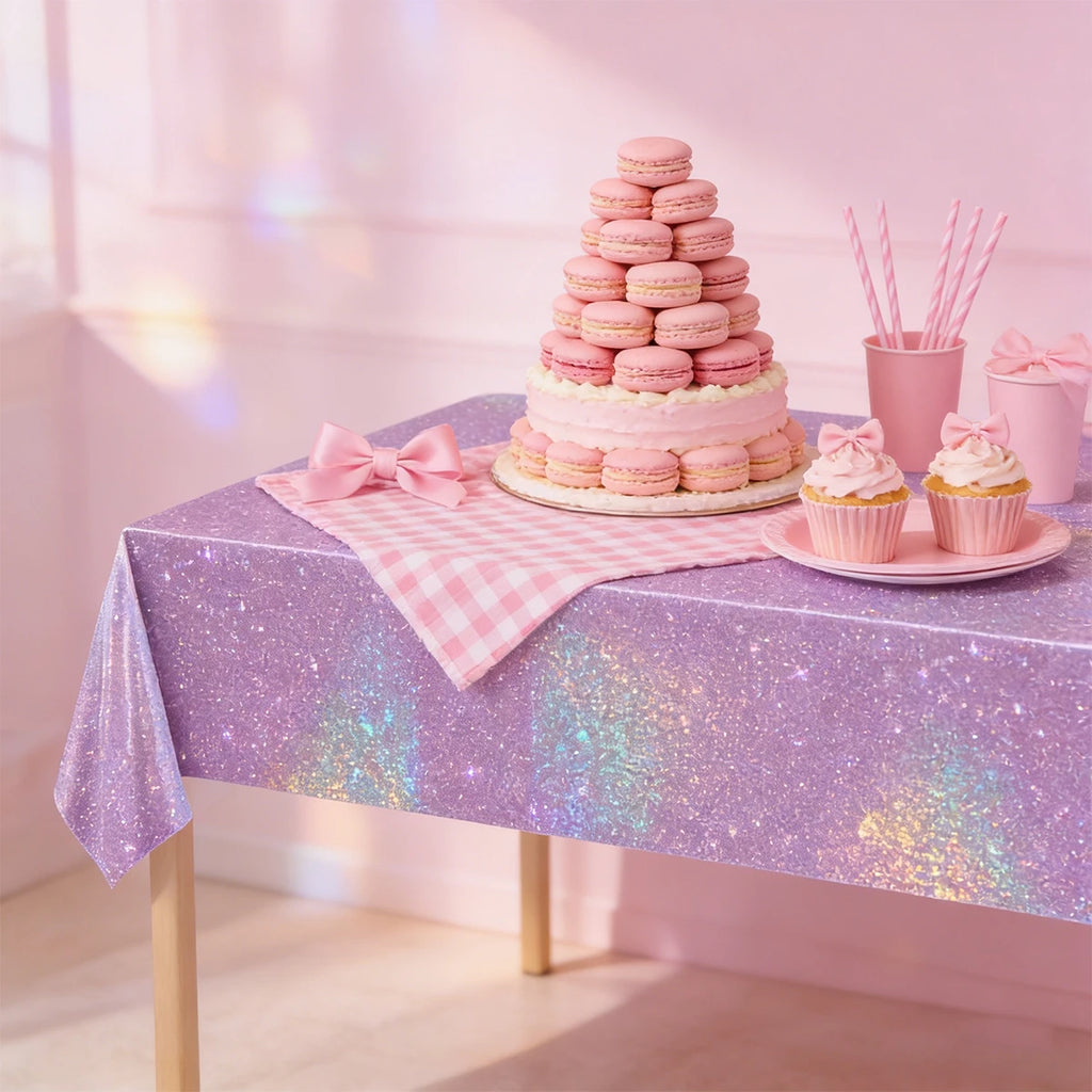 Metallic-Look Rectangular Party Tablecloth