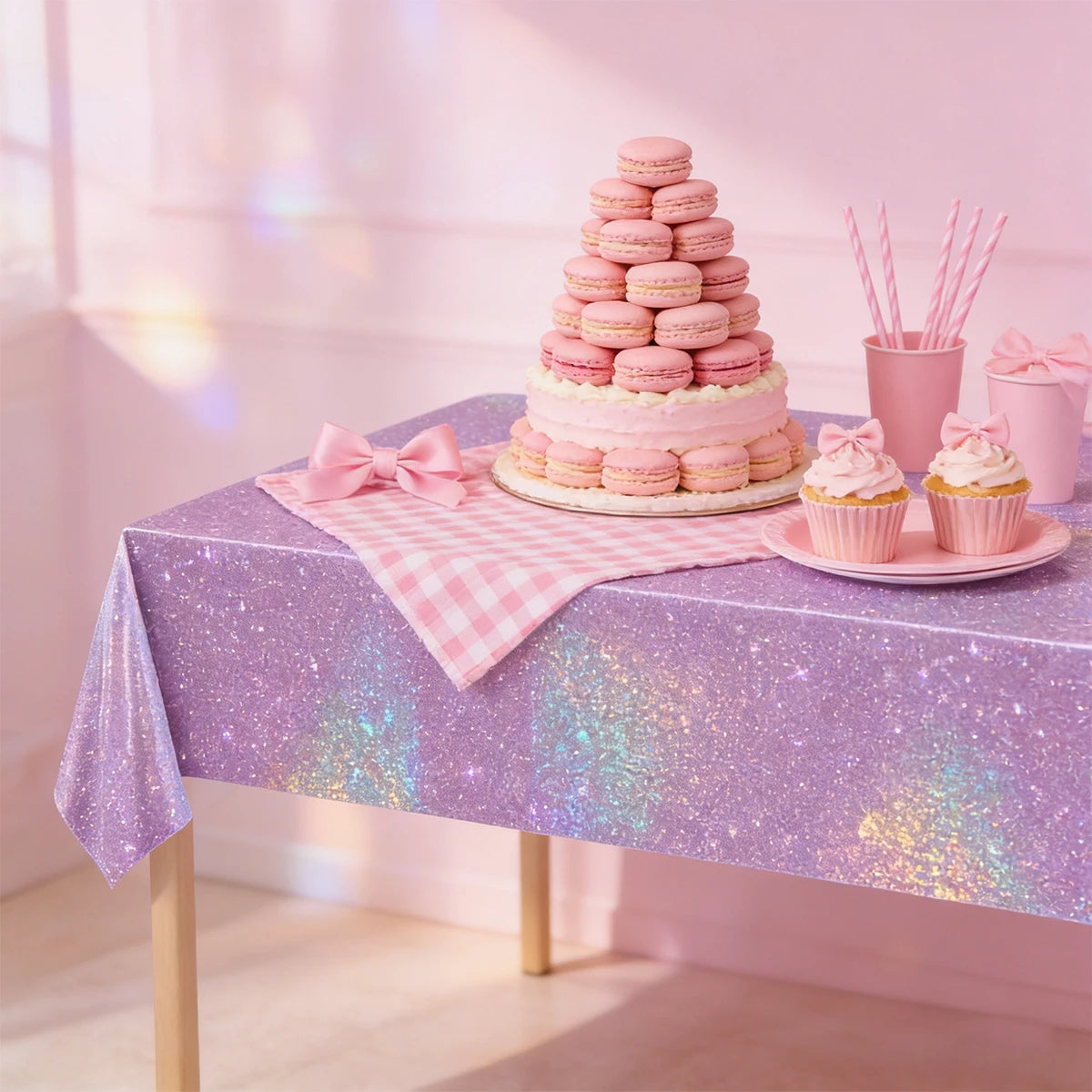 Metallic-Look Rectangular Party Tablecloth
