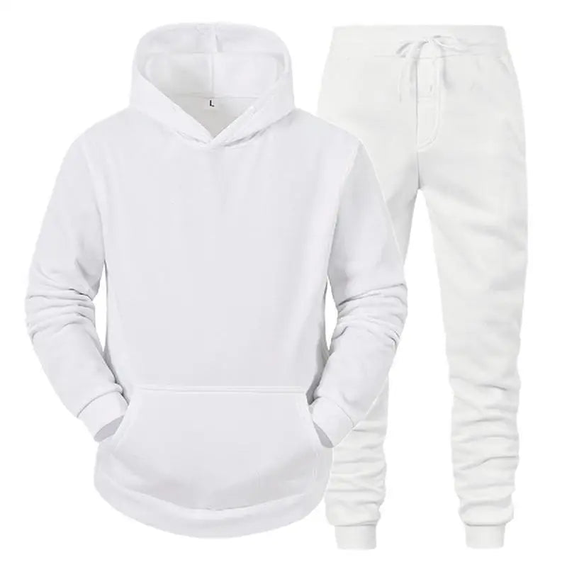 Men's Solid-Color Sweatshirt & Jogger Set