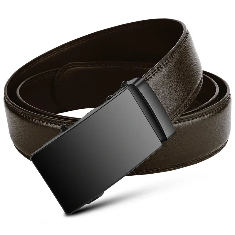 Men's 3.5 cm PU Business Belt with Automatic Buckle