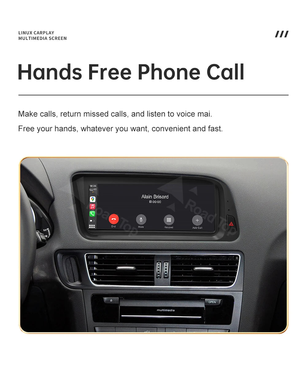 Road Top CarPlay Display for Audi Q5 2009–2017