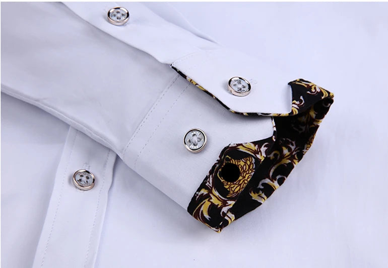 Men's Long-Sleeve Smart Casual Button-Up Shirt