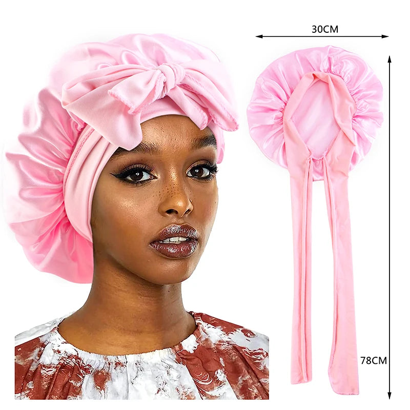 Women's Wide-Band Satin-Look Sleep Bonnet