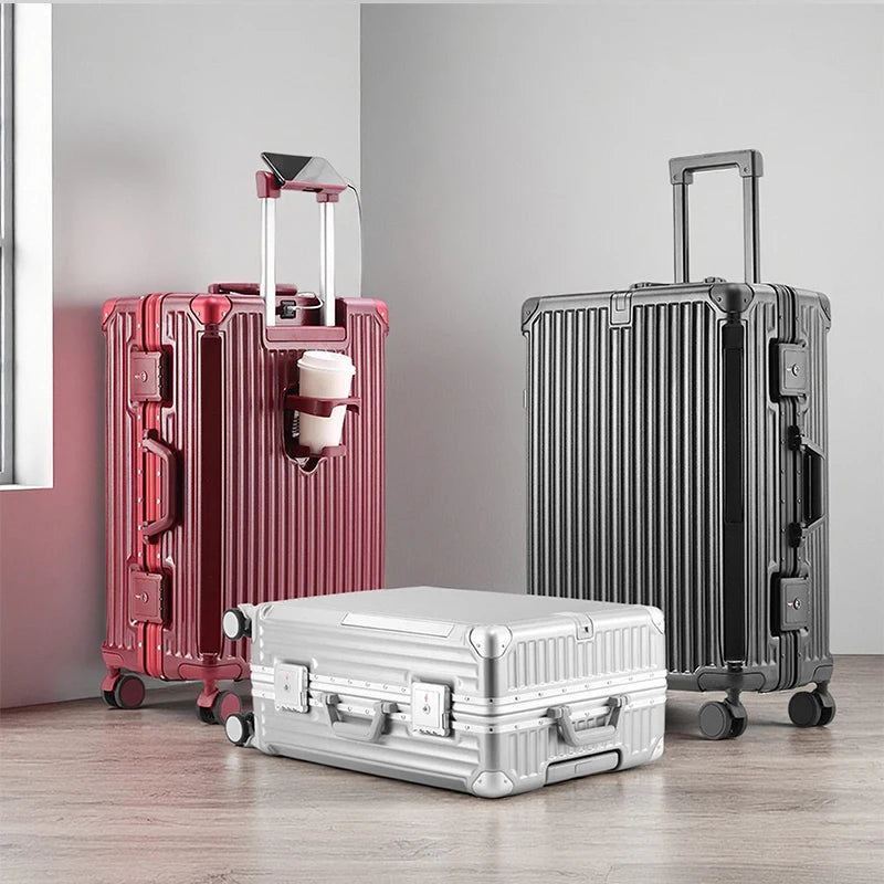 BunnyFly Suitcase Travel Suitcase Men Women 20 Carry-On Luggage Women PC Aluminum Frame Trolley Case TSA Password Lock Whispering Desires Shoppe