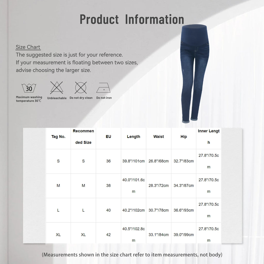 Pregnant Women Jeans High Waist Support Belly Maternity Hip Lifting Elastic Denim Pants Shorts for Daily Work Street Loungewear Whispering Desires Shoppe