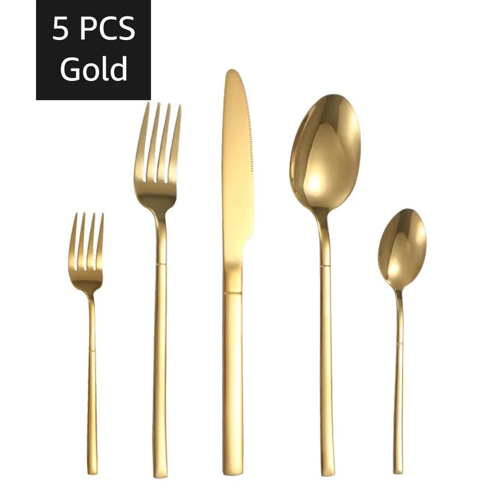 Gold-Finish Stainless Steel Flatware — Assorted Packs