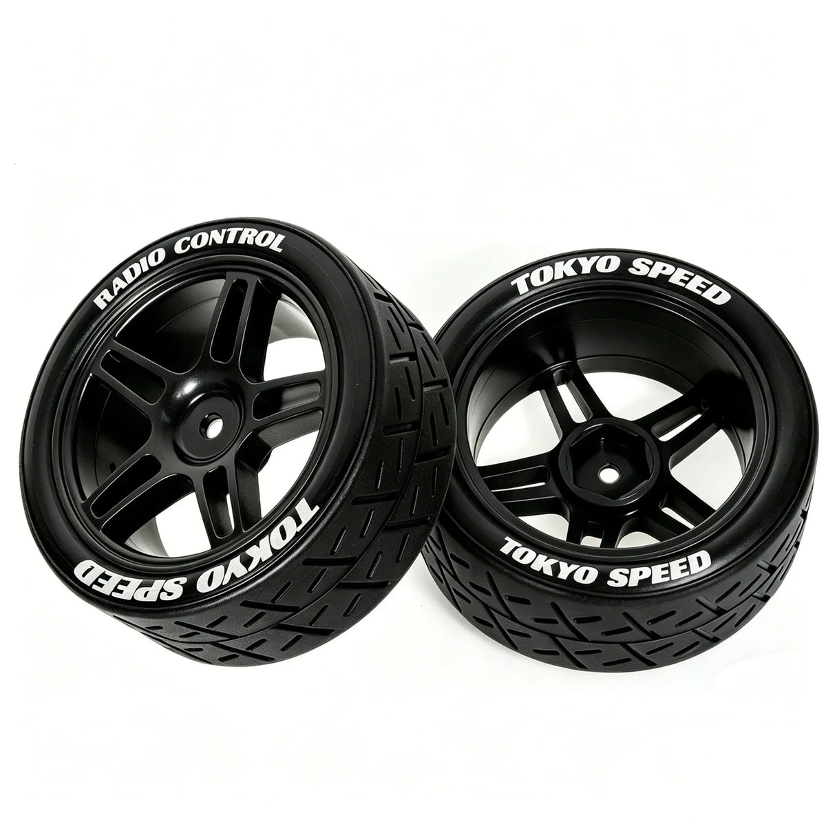 1:10 RC Car Tires & Wheels – Set of 4, 12 mm Hex