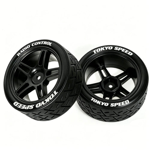 1:10 RC Car Tires & Wheels – Set of 4, 12 mm Hex