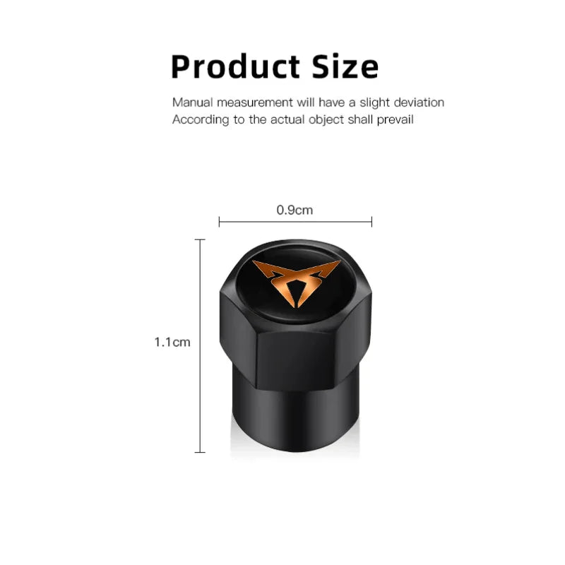 Metal Tire Valve Caps – Set of 4