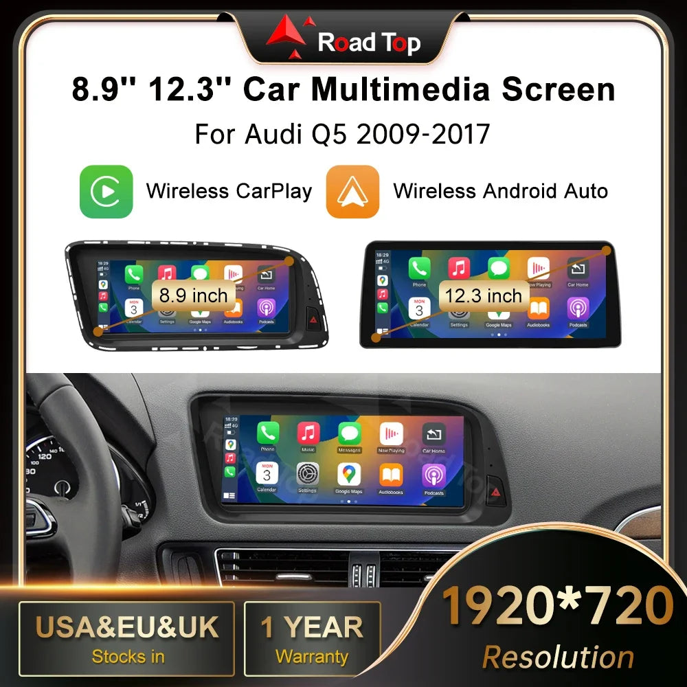Road Top CarPlay Display for Audi Q5 2009–2017