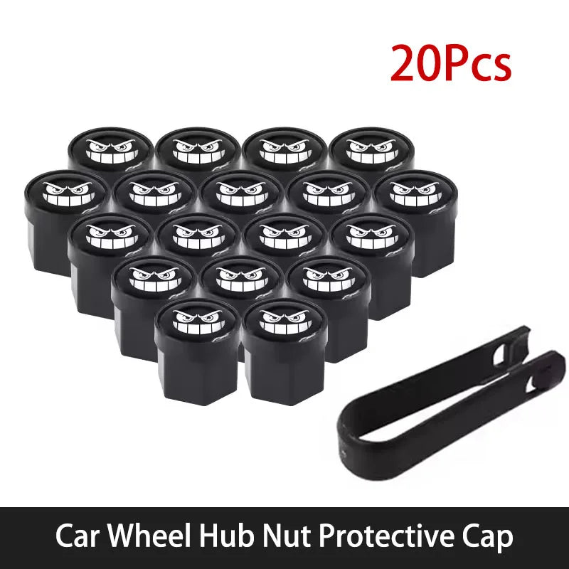 Wheel Lug Nut Covers – 20 Pieces, Assorted Designs