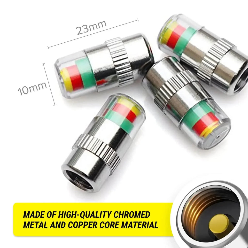 32 PSI Tire Pressure Indicator Valve Caps – Set of 4