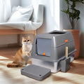 Enclosed Stainless Steel & ABS Cat Litter Box