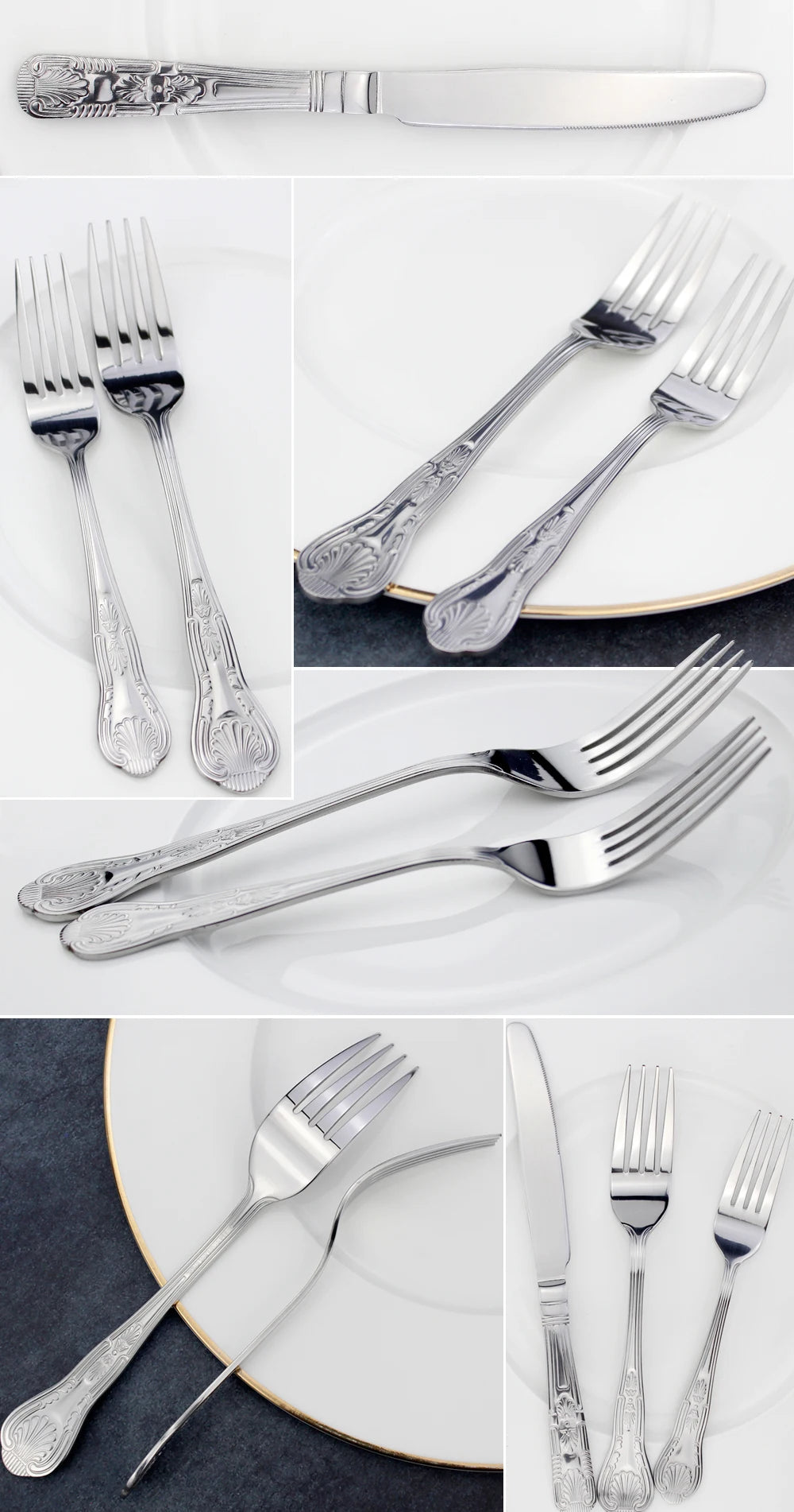 LUCF Vintage-Style Stainless Steel Flatware