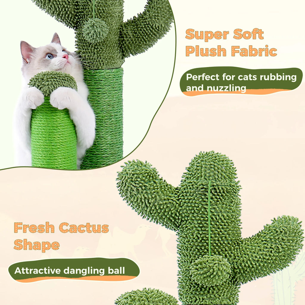 Cactus Cat Scratching Post with Three Poles
