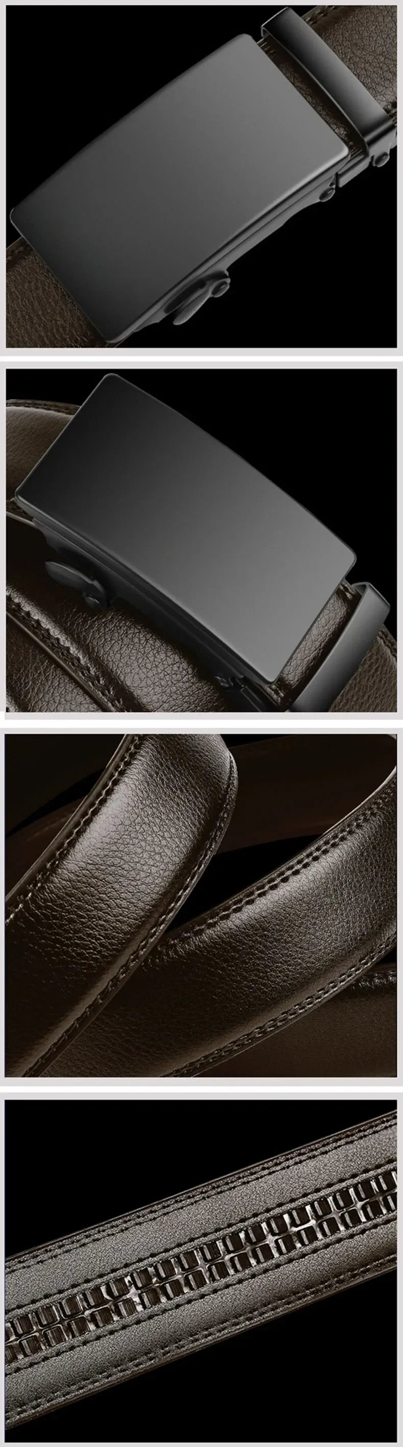 Men's 3.5 cm PU Business Belt with Automatic Buckle