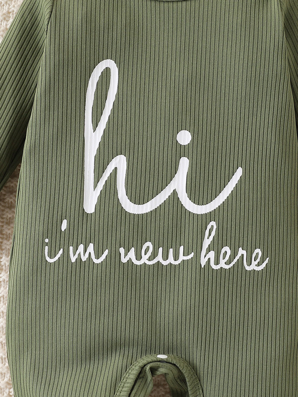 Baby Letter-Print Romper with Hat and Sock Covers