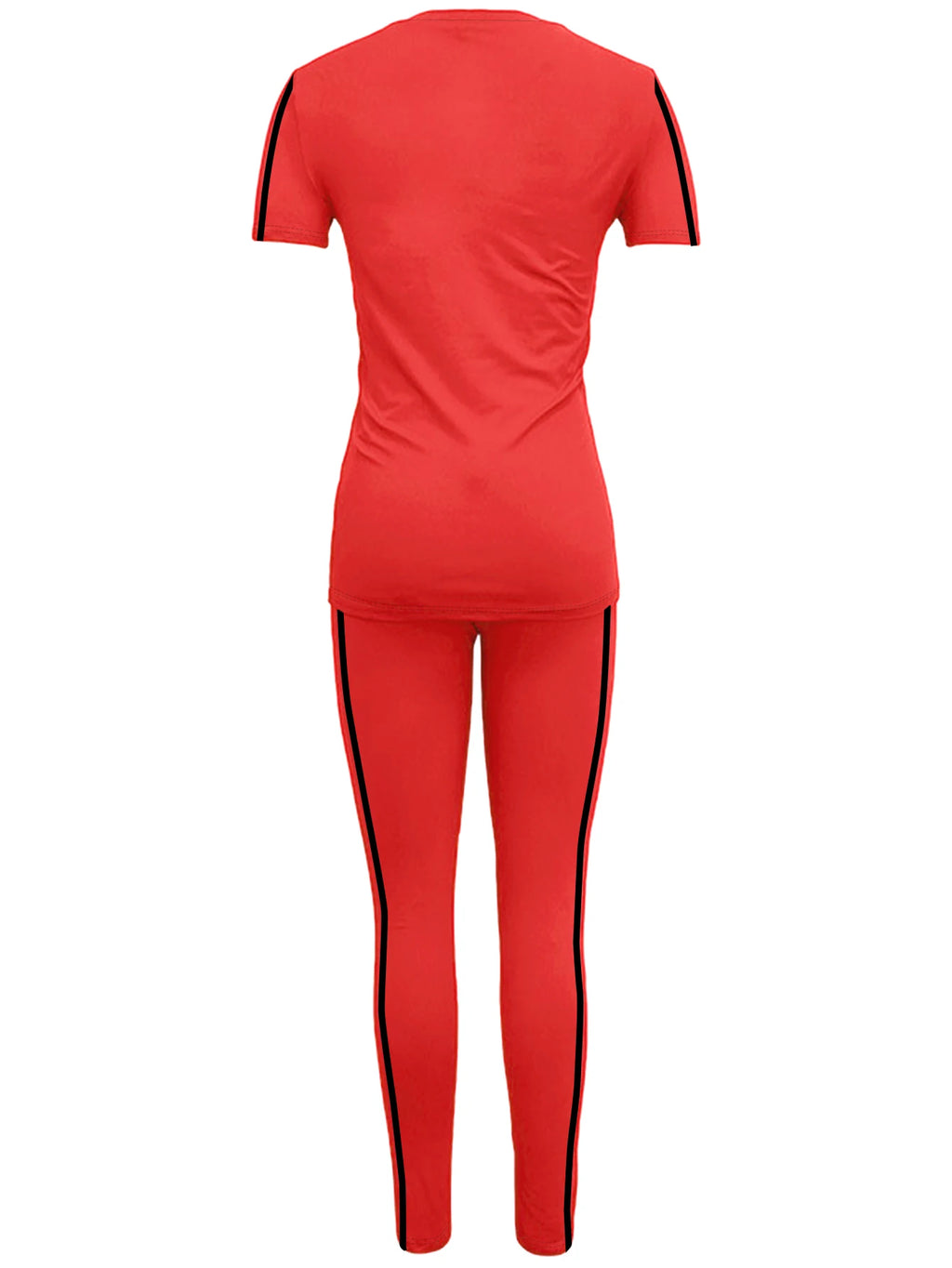 Side-Stripe Short-Sleeve Top & Pants Set