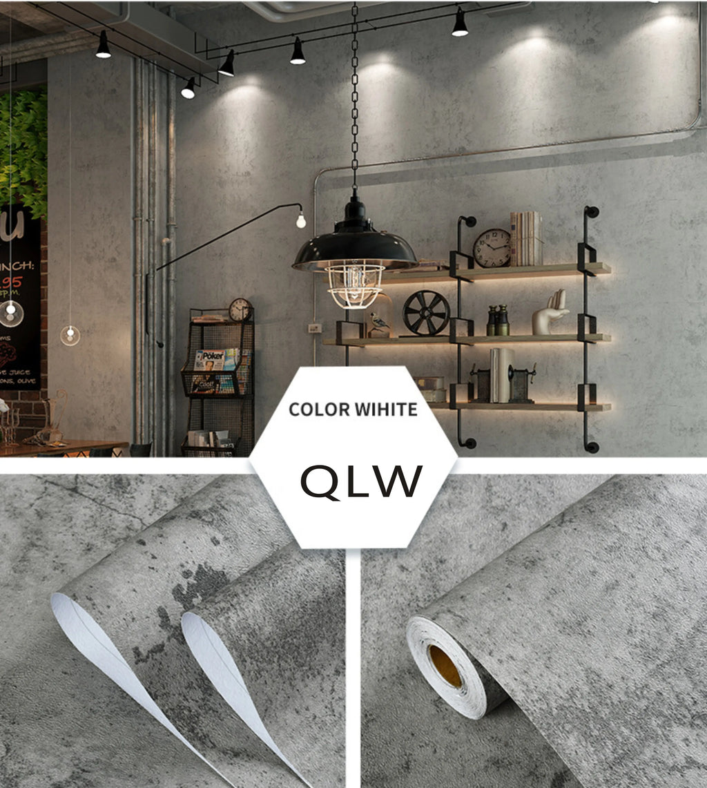 Concrete-Look Self-Adhesive Wallpaper