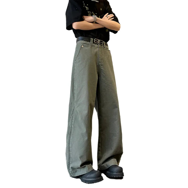 Men's Relaxed Wide-Leg Casual Cargo Pants