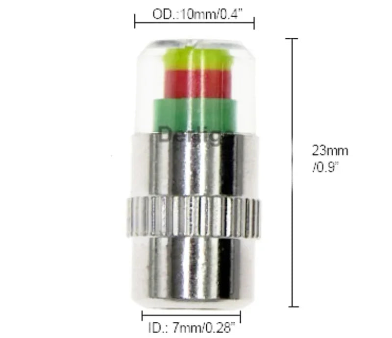 32 PSI Tire Pressure Indicator Valve Caps – Set of 4