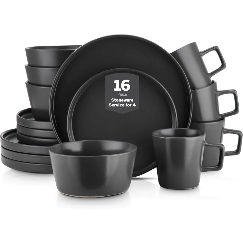 FEB.WIND Matte Black Ceramic Dinnerware