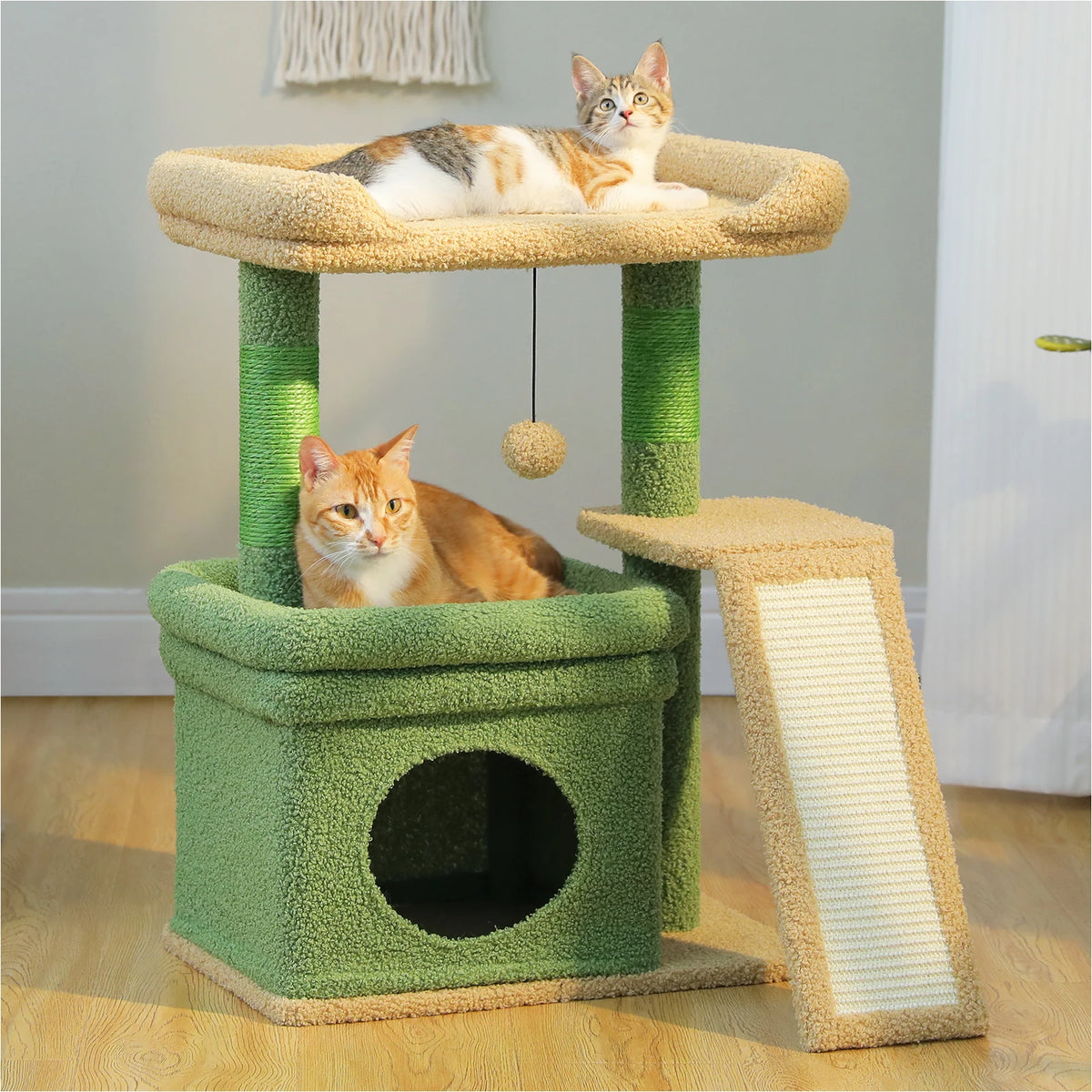 27" Cat Tree with Condo, Perch & Scratching Post