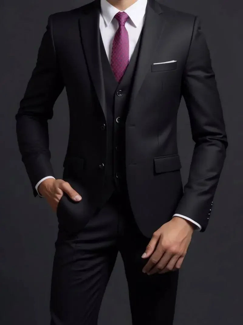 Men's Three-Piece Suit – Blazer, Vest & Trousers