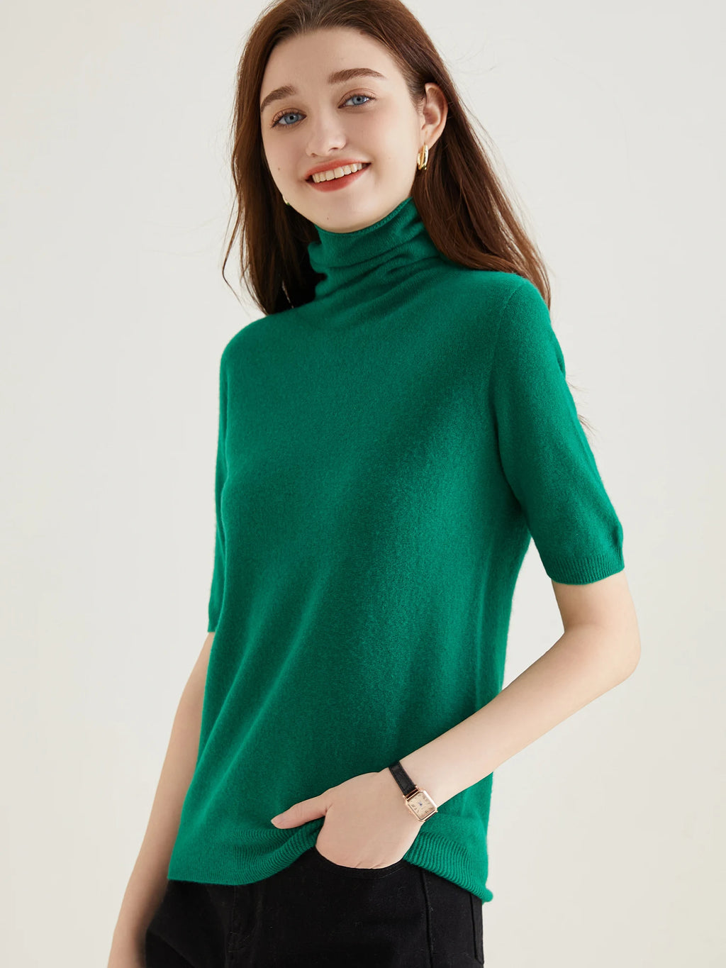Women's Knit Tops Short Sleeve Fashion Women Sweaters New 100% Merino Wool Knitwears Vintage Sweater Turtleneck Pullover Clothes Whispering Desires Shoppe