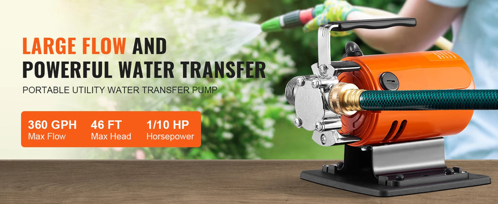 SucceBuy 120V 360 GPH Portable Water Transfer Pump
