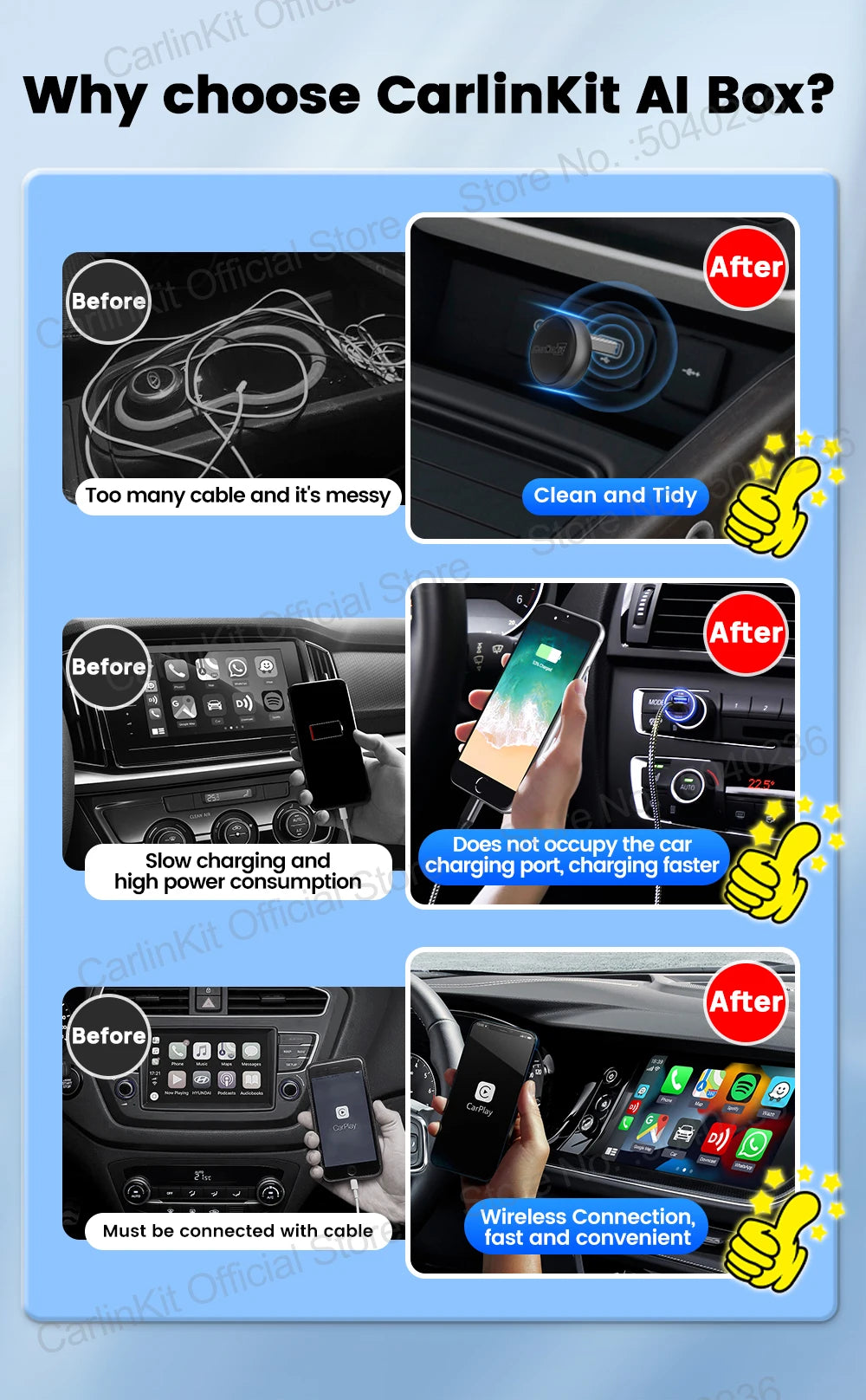 CarlinKit Mini Ultra 3 Wireless CarPlay & Android Auto Adapter