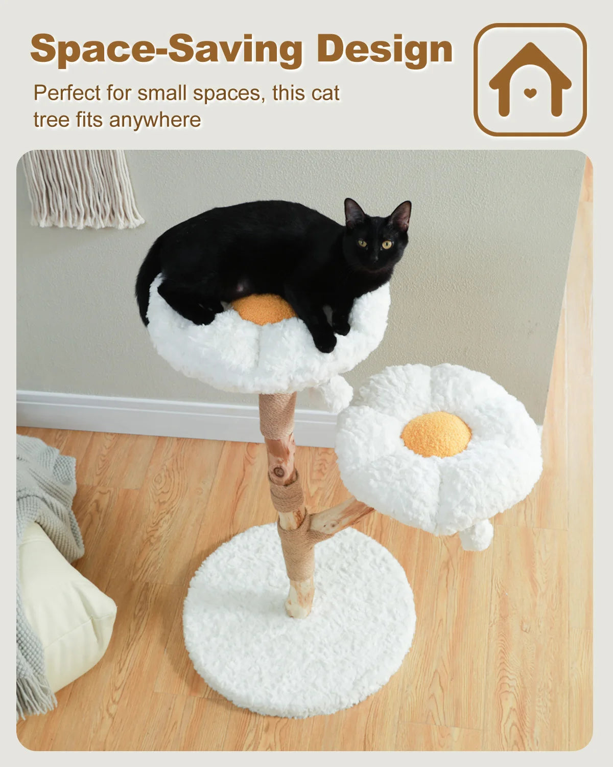 92cm Flower Cat Tree with Two Perches