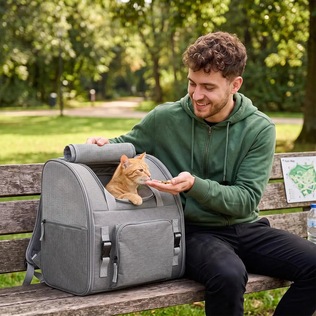 Expandable Mesh Pet Carrier Backpack