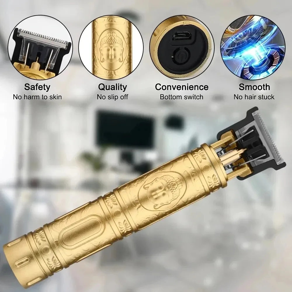 Rechargeable Vintage-Style Hair Trimmer & Clipper