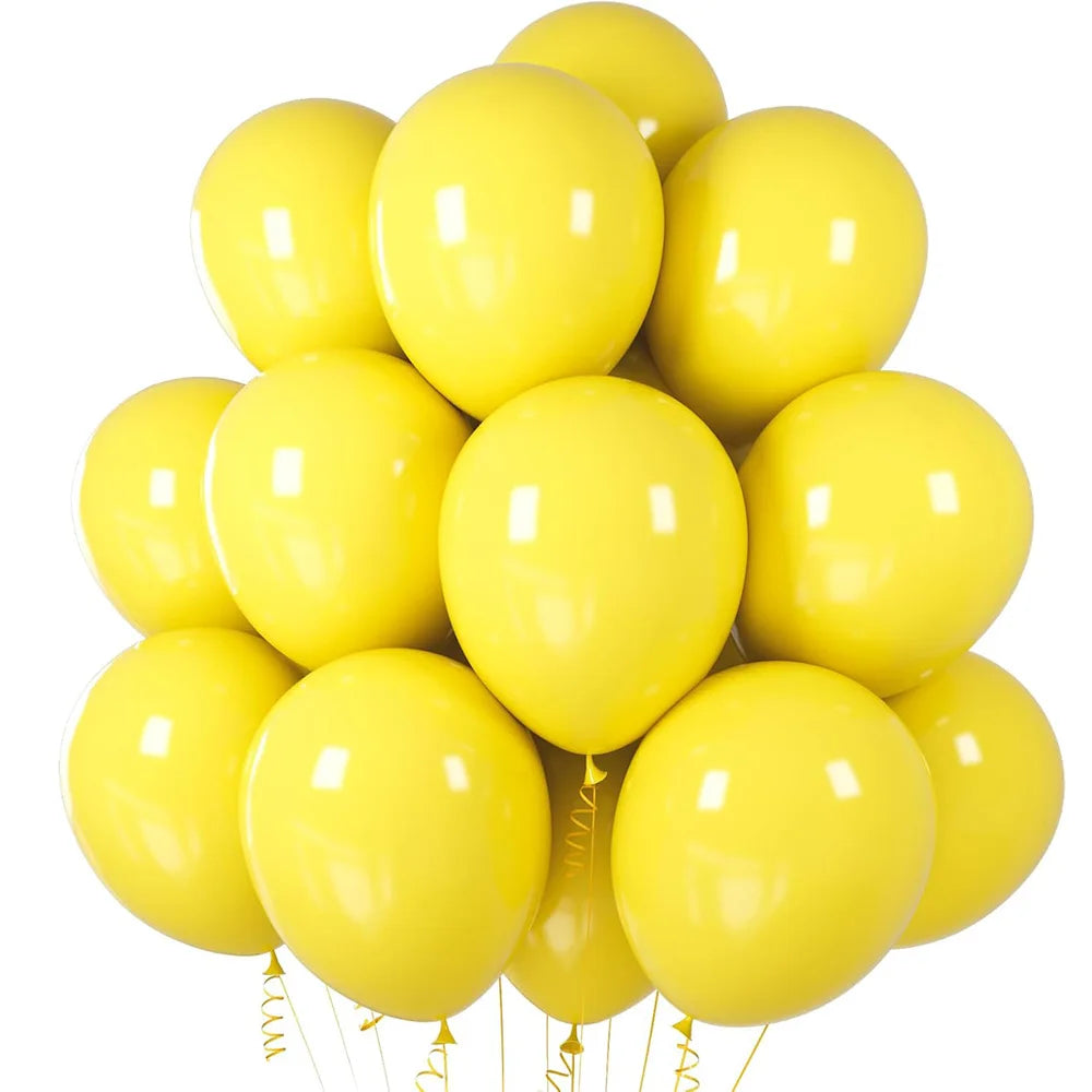 Yellow 12-Inch Latex Balloons, 5–100 Pack