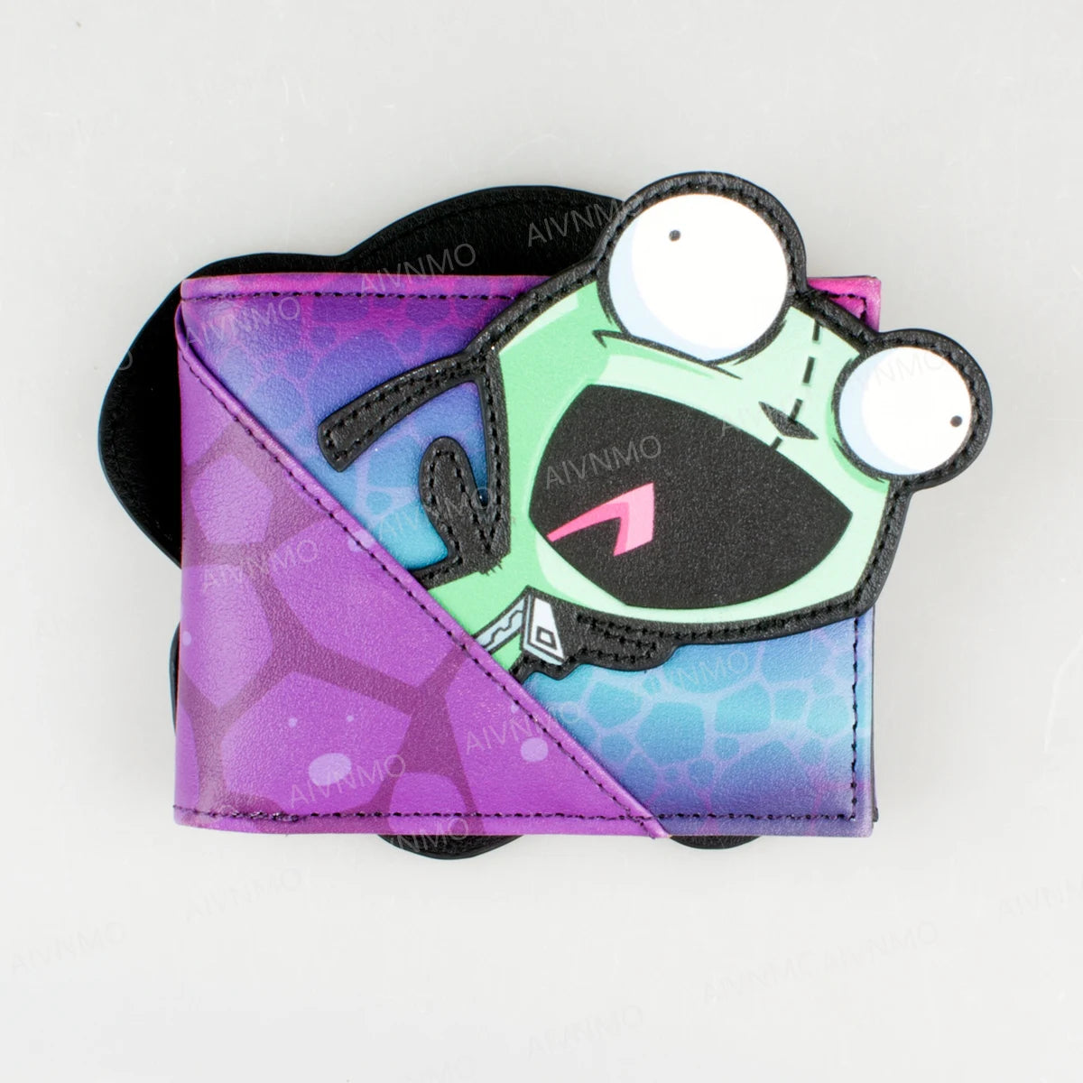 Cartoon-Print Bifold Card Wallet with ID Window